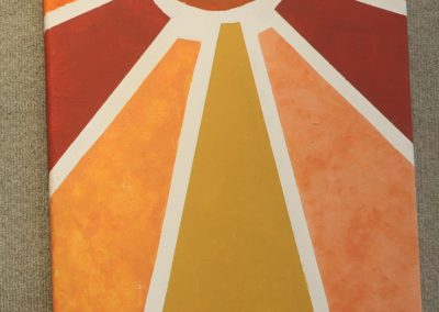 Harvest Sun - acrylic on canvas beautiful shades of oranges and yellows represent the sun and it's rays.